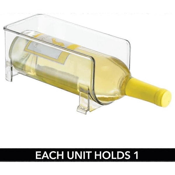 Ultra Moderne Vinreol - Krystalklar Flaskeholder - Horisontal Vinholder Forlænger Vinens og Korkens Levetid - Stabelbare Vinreoler - 2 Flasker Hver - Klar