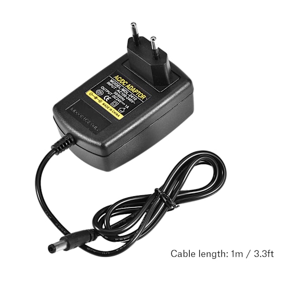 Universal AC100-240V Till DC 24V 1A Adapter Power Väggladdare sladd 5,5*2,1mm EU-kontakt