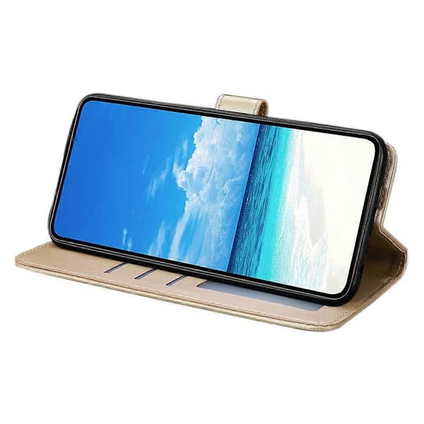 Compatible Case for Samsung Galaxy S25 FE Butterfly Printed Wallet Stand PU Leather Flip Phone Case with Strap Gold