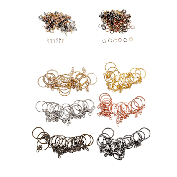 90 st nyckelringsringar 6 färger nyckelringstillbehör med hoppringar skruvögla för DIY bagagehängen smycken