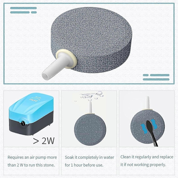 Akvarium 4 Cm Luftstein Boble Disk Diffuser Utløserverktøy For Luftpumper Akvarier Bøtter Små Dammer Og Dwc Tanker, Sett Med 4