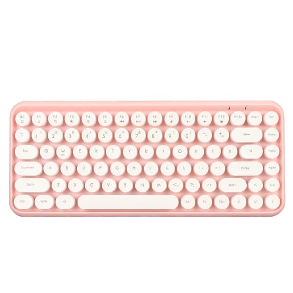 Trådløst Bluetooth-tastatur 84 taster Retro runde tastehætter Tastatur til IOS til OS X til Windows til Android til computer mobiltelefon