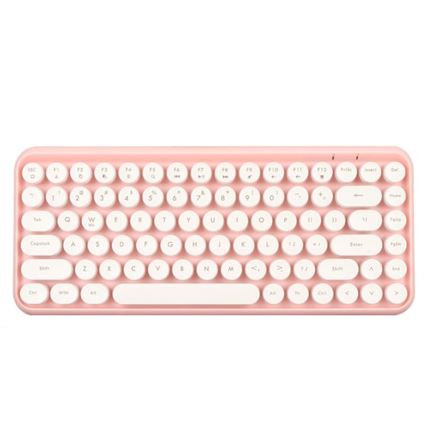 Trådløst Bluetooth-tastatur 84 taster Retro runde taster Tastatur for IOS for OS X for Windows for Android for datamaskin mobiltelefon
