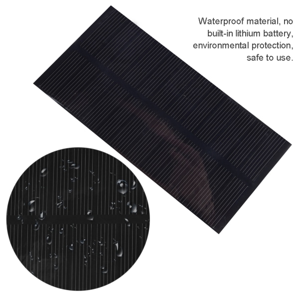 1W 6V DIY Safety Solar Power Ladepanel Høykvalitets monokrystallinsk silisium