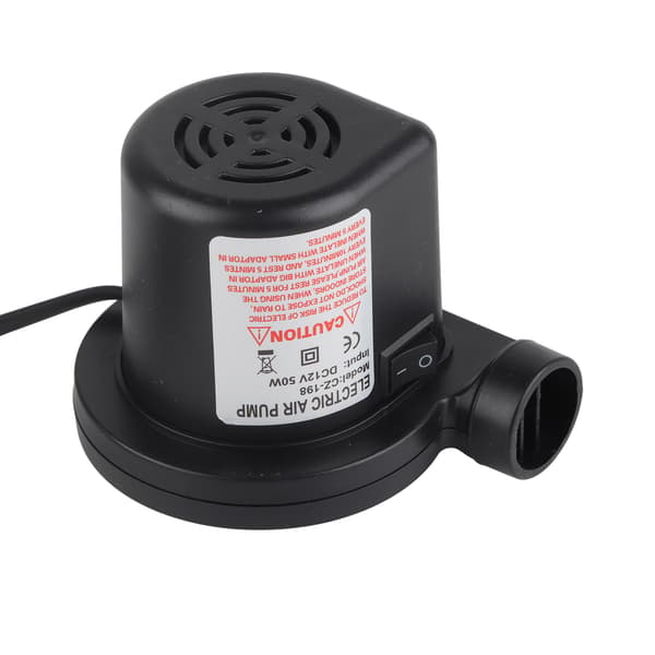 12V DC Elektrisk Luftpumpe Inflator med 3 Dyser til Oppustelige Madrasser Flåde Seng Båd