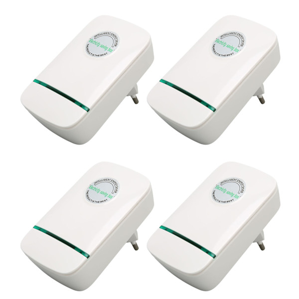 4 ST Power Intelligent Flamskyddsmedel Lågförbrukning Elsparbox för hem 90‑240V EU-kontakt