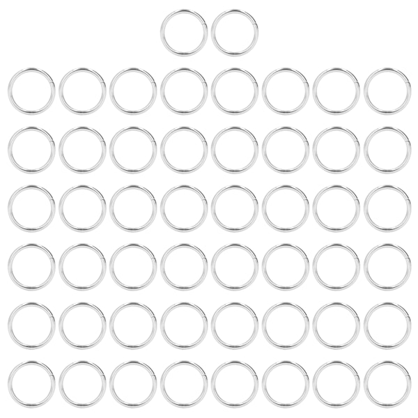 50 st robusta och hållbara rostfria metallringar med bred applikation för kläder, väskor och ryggsäckar - silver
