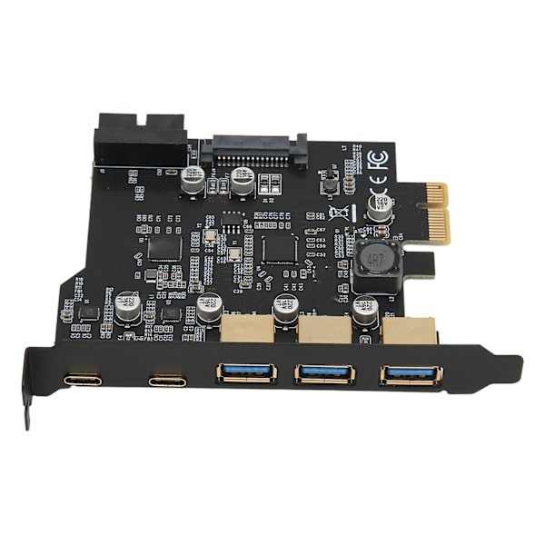PCIE 1X till USB expansionskort 3xUSB3.0 2xType C 19pin 5-portars expansionskort för PC Desktop