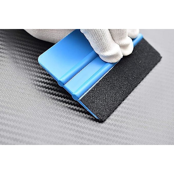 Med Fiber Edge for Bil Vinylfoliering, Slitesterk Vindusfilm Skrape, Dekal Klistremerke Skrape (Pakke med 2, Svart)