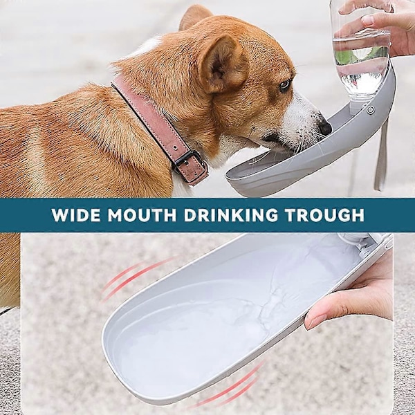 Hundvattenflaska, Vattenflaska för Hundpromenader, Hopfällbar Hundvattenflaska Rese-Hundvattenflaska 550ml Stor Kapacitet ABS-Diskho (Orange)