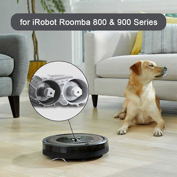 2 Gummiborstkit för iRobot 800 & 900-serien Robotdammsugare, Ersättningsrulleborste för Roomba 850 860 861 866 870 880 890 960 980