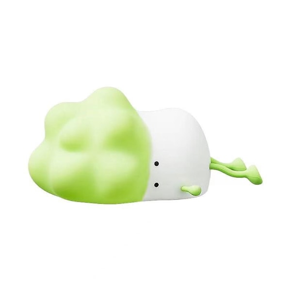Søt Liggende Kål Nattlampe, LED Squishy Dimbar Silikon Nattlys for Barnerom, Oppladbar Nattbordslampe med Berøring, Kawaii Romdekor for Barnerom