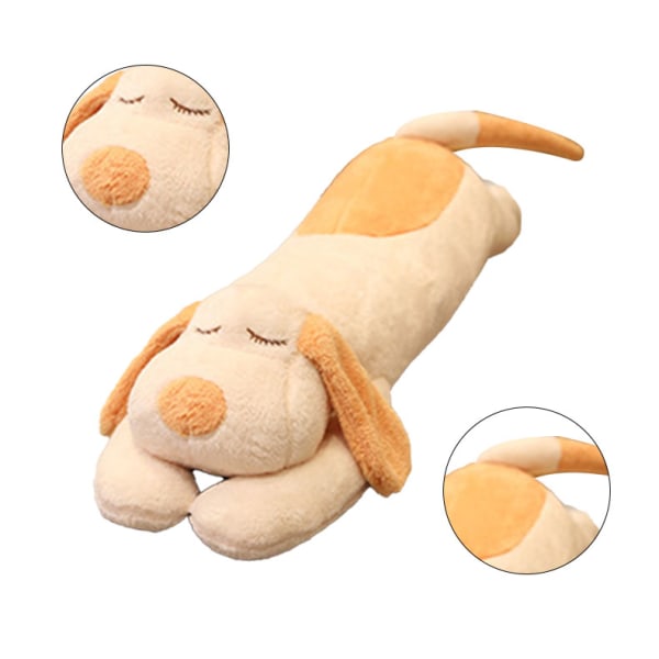 Hunde Plys Legetøj Unisex PP Bomuld Komfortabel Bomuldsuld Sød Lang Pude til Hjem Beige 60cm/23.6in