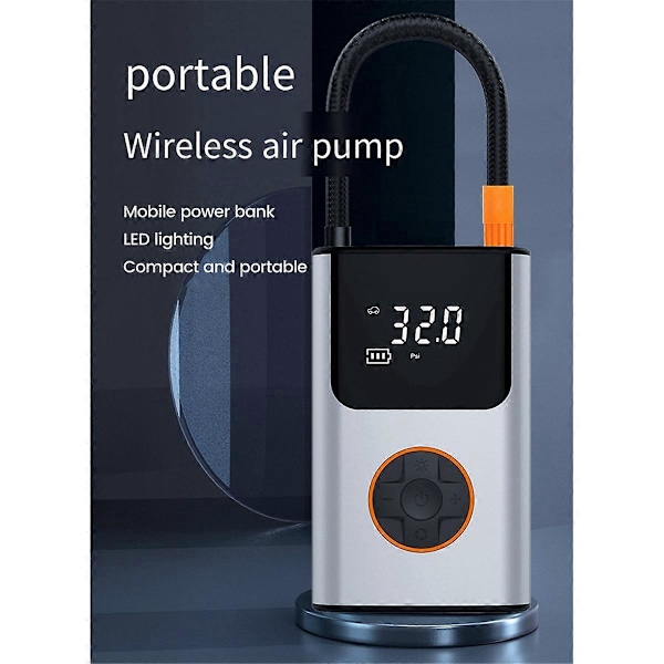 Bærbar dækpumpe, 150 PSI trådløs bærbar