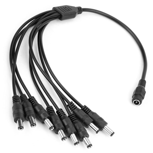 DC 12V 1 hona till 8 hane power kabeladapter omvandlare för CCTV-kamera