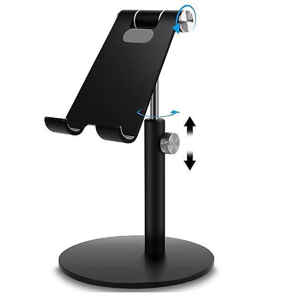 Justerbart aluminiumsstativ for nettbrett/telefon - Universell kompatibilitet (4-12,9\")