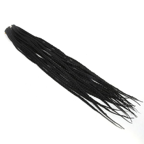 Twist Braid Hair Musta korkean lämpötilan synteettinen hiuspidennys virkattu letitys hiukset