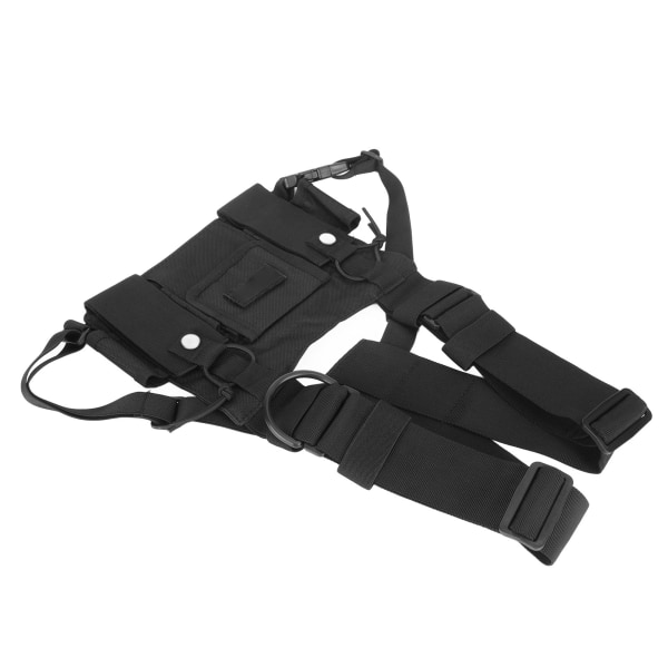 Radiobrystsele 2 lommer Oxford-stof Justerbar Vest Rig Universal til 2-vejs Radio Walkie Talkie Sort