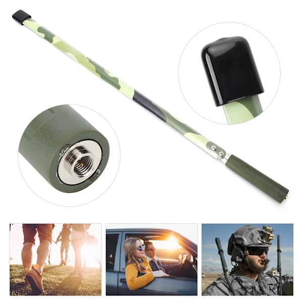 Stål 47CM Omnibearing Strålning SMA Hane Walkie Talkie Fällbar Antenn för Utomhusbruk