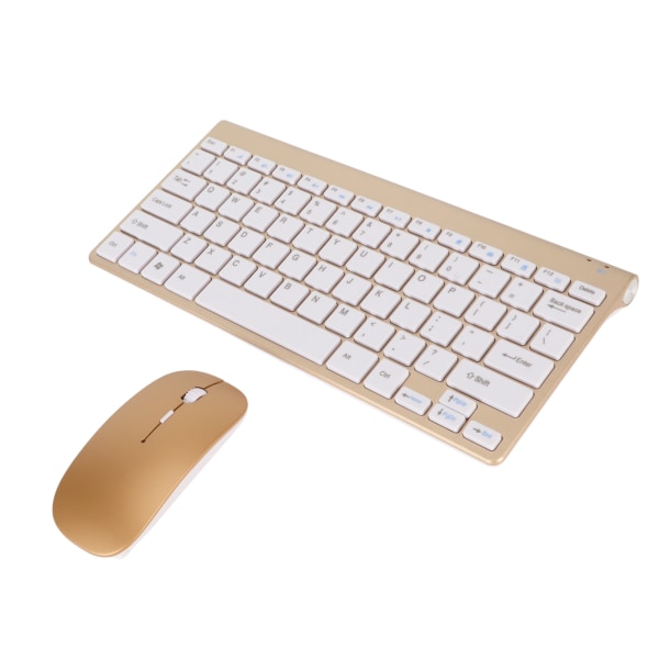 Smart Wireless Keyboard Mouse Kit Hiljainen LED-ilmaisin Vedenpitävä Power Kompakti Näppäimistö Set Office Goldille