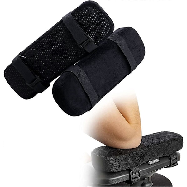 Ergonomisk kontorstol med minneskum, armleneputer for gamingstol (sett med 2)