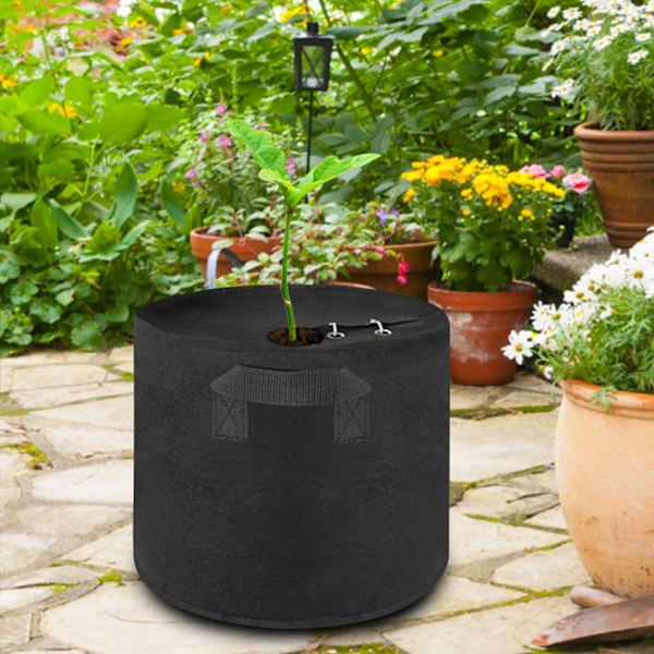 Tyk plantepose i non-woven stof til plantning af grøntsager i haven eller hjemmet (sort, 10 gallon (40Dx30H))