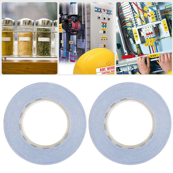 2 pakker print etikettape til KINGJIM TEPRA LR5C labelmaskine termisk papir kontorartikler (EQT15B)