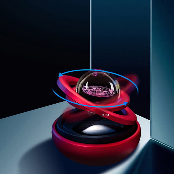 Bilparfymeanheng Galaxy Design Langvarig Duft Solenergi Roterende Bil Aromaterapi Diffuser for Gaver Solsystem