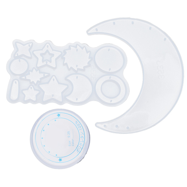 2 stk. Resinformer Holdbare Gjenbrukbare Perforerte Design Silikonformer for Anheng med Fiske Line