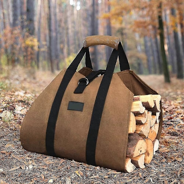 Vedbæreveske, Lerretbæreveske, Bærbar Vedkurv For Peiser, Vedovner, Kubber, Camping, Strand - 100 X 46 Cm Hy