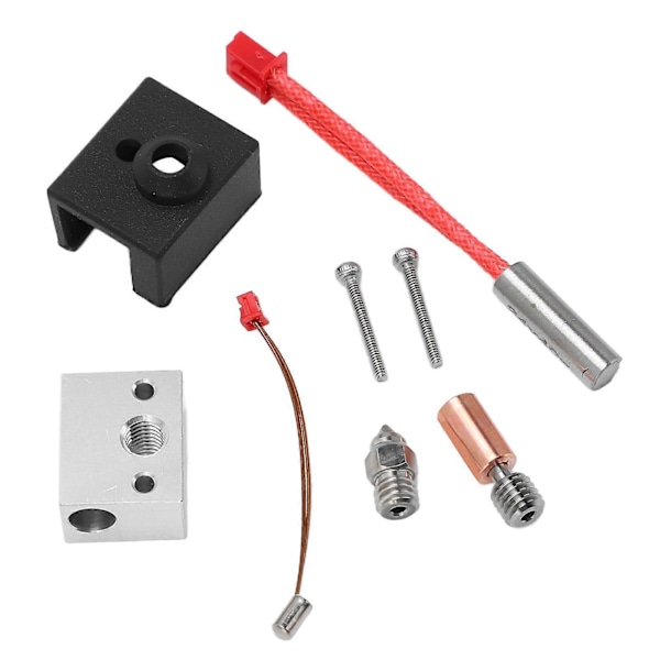 Aluminium Varmeblok Kit 3D Printer Høj Temperatur Bimetal Hals 24V 40W kompatibel med Ender3 S1