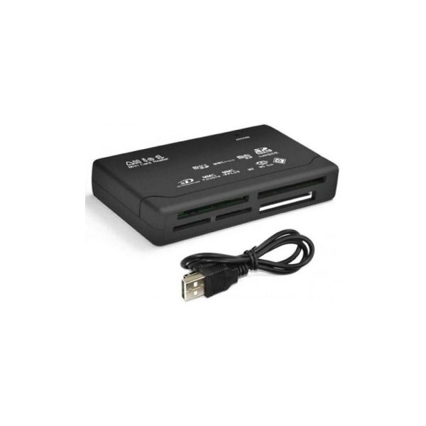 USB High Speed ​​All-in-One Mini Memory Card Reader til CF SD MS SD Sort