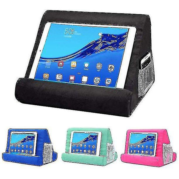 Multi-vinkel blød pude tablet stand til iPad og telefon - skødstol og mobilholder grøn