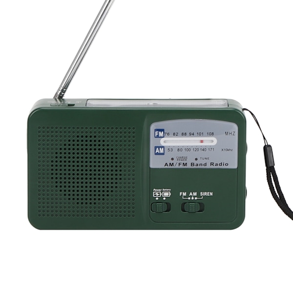 Plast utomhus nödlampa radio handvev generera elektricitet multifunktionell ficklampa mobiltelefonladdning