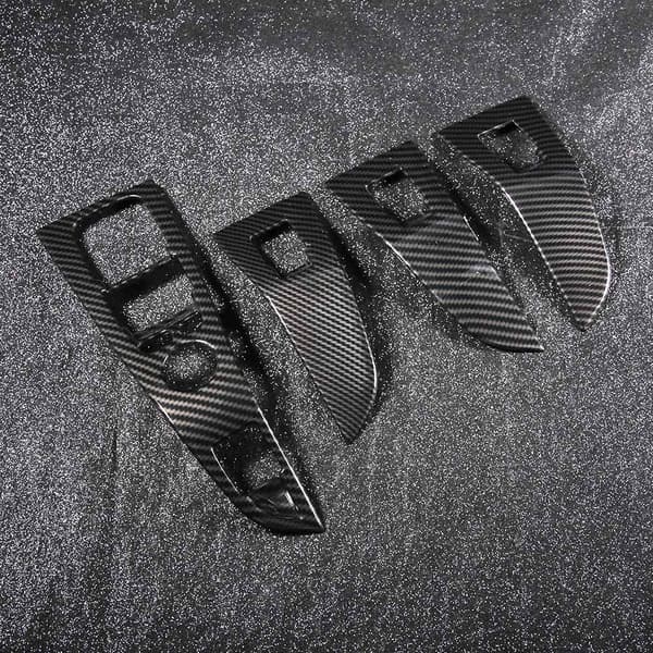 4 stk. ABS Vindusheisbryter Ramme Deksel Trim Dekor Passer for X5 X7 2019 (Karbonfiber)