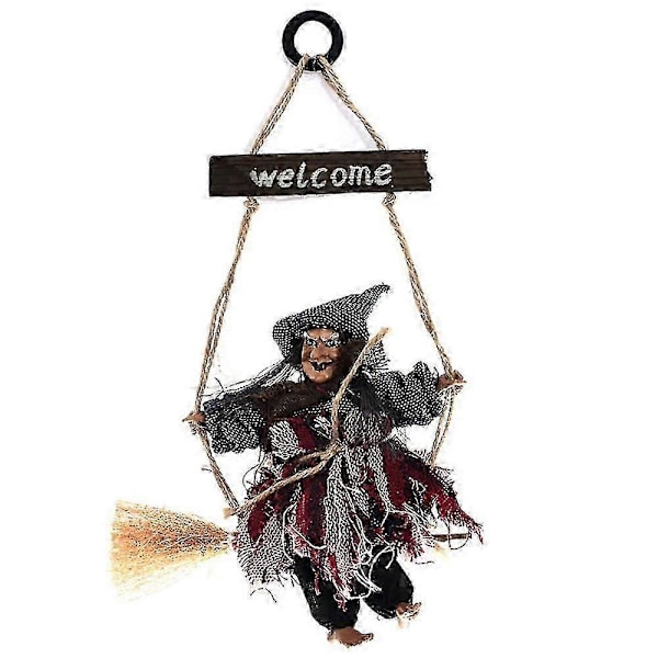 Halloween Fest Heks Vegg Dør Hengende Soverom Hjem Leker Fancy Dekor Prop Grå