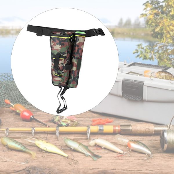 Udendørs multifunktionel ben-talje taske lår drop pose fiskestang tasker (camouflage)