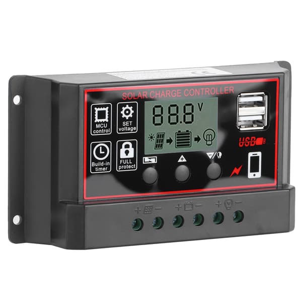 30A Solar Charge Controller Digital Display Fotovoltaisk Instrument Intelligent Regulator