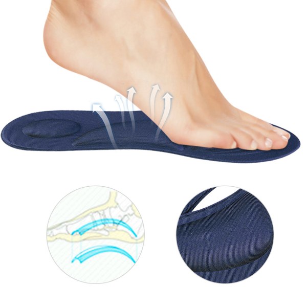Memory Foam Arch Support innersulor för platta fötter - Förbättrad komfort och stöd Women's model