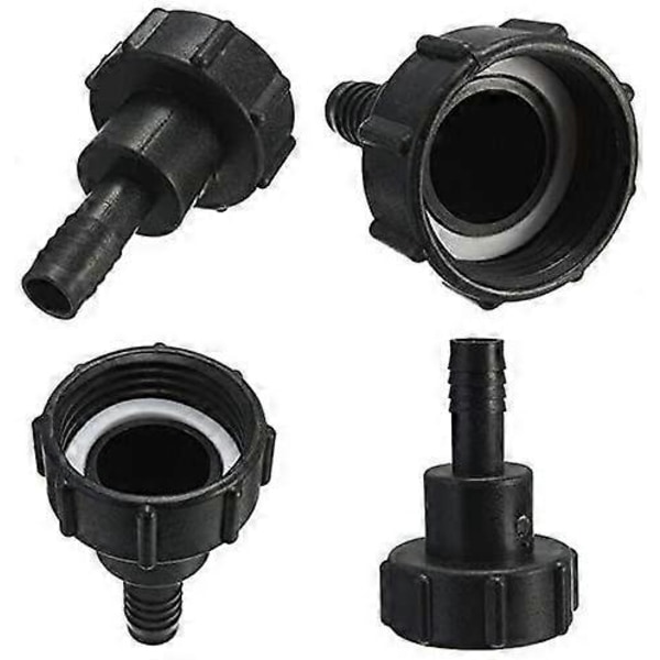 Tankslangeadapter Plast IBC Tank Adapter Haveslange Adapter Fittings Værktøj 60mm Gevind Import til 1,5\"(38mm) Tilslut Slange (Pakke med 1)