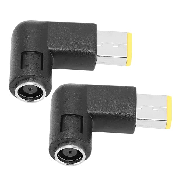 2 stk. strømadapterstik albue DC7.9 x 5.5 mm firkantet stik sort pc-tilbehør til ThinkPad