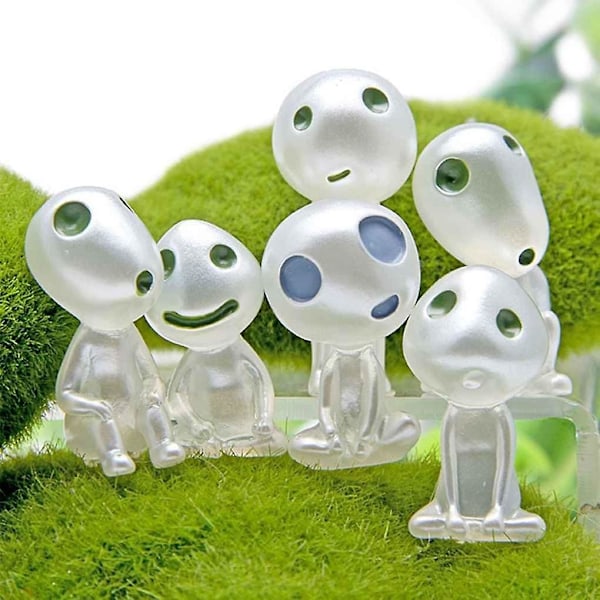 Princess Mononoke Lysande Trädälva Figurer Set om 6 - Trädgårdstillbehör för Utomhusbruk