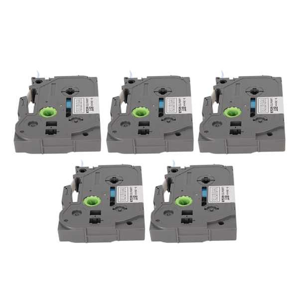 5 kpl tarrateippi 9 mm laminoitu vedenpitävä väripitävä multi tarranauha PT D210 PT D200 PT H110 PT D400 valkoinen sinisellä Bze 525