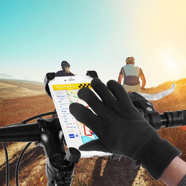 Fleece Vinter Varme Udendørs Sport Cykling Antistatiske Touchscreen Handsker til Mænd og Kvinder (Sort M)