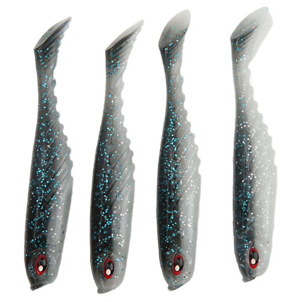 4PCS AR48 75mm/3.2g T-hale mykt agn dobbelt farger kunstig fiske lokke wobbler takle blå hvit