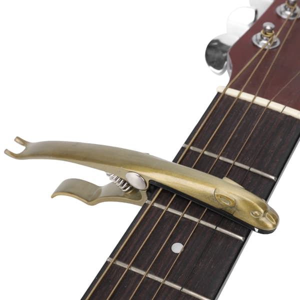 K72 Gitarr Capo Zinklegering Bronsfärgad Grodaformad Capo för Gitarr Ukulele Mandolin