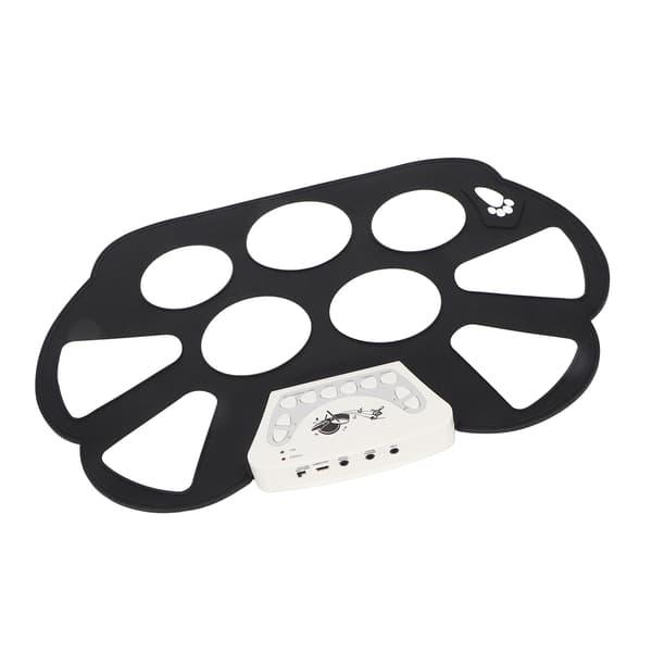 Sammenrullbar trommepad 9 Pads Sammenleggbart elektronisk trommesett 2 Fotpedaler for barn Barn W758