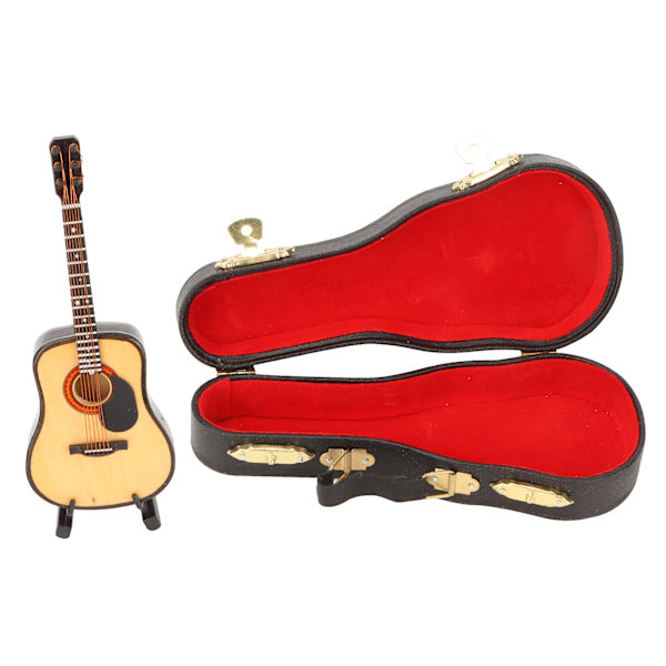 Trä Miniatyr Gitarr Modell Mini Gitarr Replika Musikinstrument Modell Dekoration