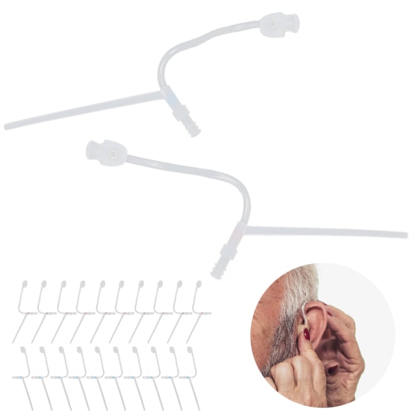 20 stk. 107 Høreudskiftningsrør Venstre Højre Ører Høreapparat Slank Tube tilbehør