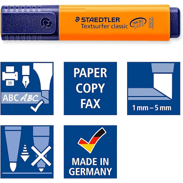 Klassisk överstrykningspenna - Orange (Förpackning med 10)